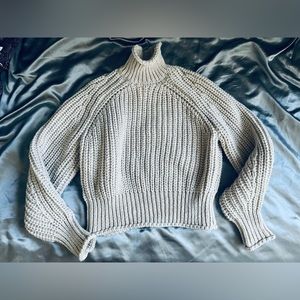 Women knit turtleneck sweater